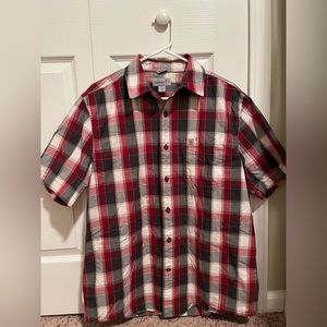 Carhartt Essential Plaid Relaxed Fit Short Sleeve  Button Down Shirt Mens Medium